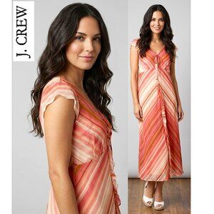 (3 for $30) J.CREW, Boho cotton pink/peach coloured striped summer dress